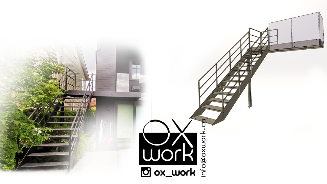 Custom designed stairs for client on Point Gray <br> Aluminium powdercoated stairs and landing, with stainless steel glass brackets and composit antislip mesh for stairs and landing 